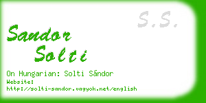 sandor solti business card